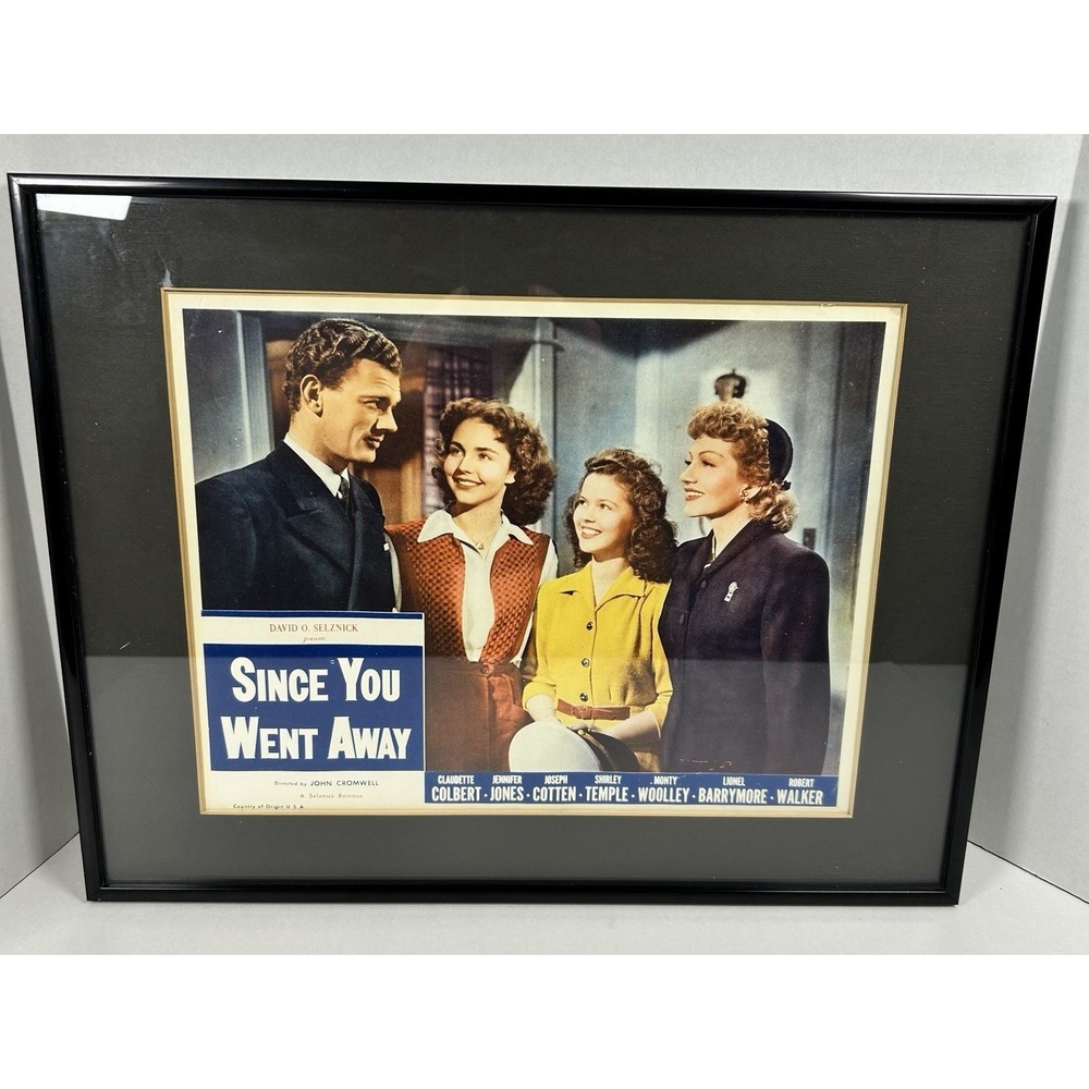 VTG Framed Shirley Temple Movie Poster "Since You Went Away" 1944 Hollywood